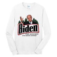 Funny Biden Anti Biden Fjb Funny Political Humor Quicker Fucker Upper Tall Long Sleeve T-Shirt