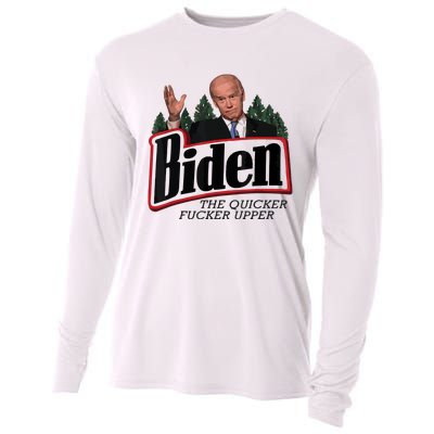 Funny Biden Anti Biden Fjb Funny Political Humor Quicker Fucker Upper Cooling Performance Long Sleeve Crew