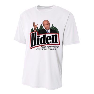 Funny Biden Anti Biden Fjb Funny Political Humor Quicker Fucker Upper Performance Sprint T-Shirt