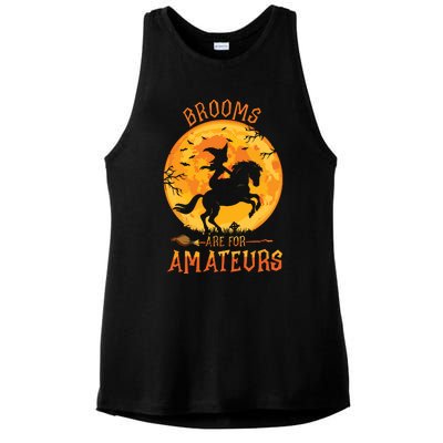 Funny Brooms Are For Amateurs Witch Riding Horse Halloween Ladies PosiCharge Tri-Blend Wicking Tank