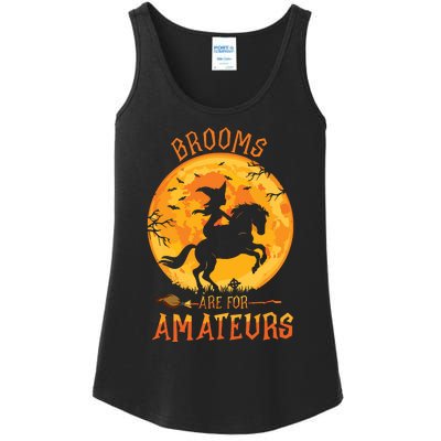 Funny Brooms Are For Amateurs Witch Riding Horse Halloween Ladies Essential Tank