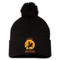 Funny Brooms Are For Amateurs Witch Riding Horse Halloween Pom Pom 12in Knit Beanie