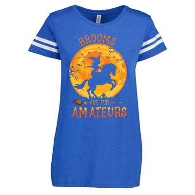 Funny Brooms Are For Amateurs Witch Riding Horse Halloween Enza Ladies Jersey Football T-Shirt