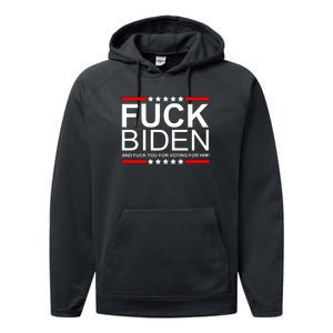 Fuck Biden And Fuck You For Voting For Him Design Performance Fleece Hoodie