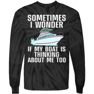 Funny Boat Art Boating Watercraft Boat Owner Tie-Dye Long Sleeve Shirt