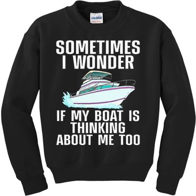 Funny Boat Art Boating Watercraft Boat Owner Kids Sweatshirt