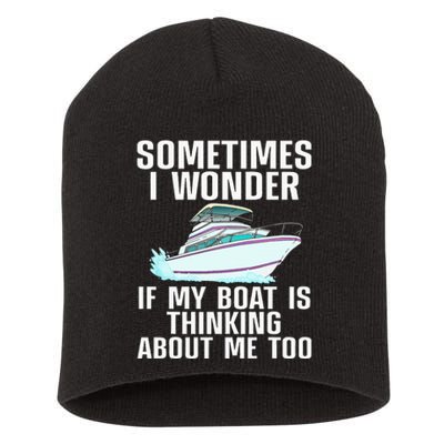 Funny Boat Art Boating Watercraft Boat Owner Short Acrylic Beanie