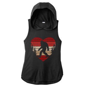 Funny Bigfoot Armwrestling Sasquatch Arm Wrestler Ladies PosiCharge Tri-Blend Wicking Draft Hoodie Tank