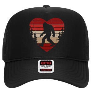 Funny Bigfoot Armwrestling Sasquatch Arm Wrestler High Crown Mesh Back Trucker Hat