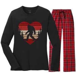 Funny Bigfoot Armwrestling Sasquatch Arm Wrestler Women's Long Sleeve Flannel Pajama Set 