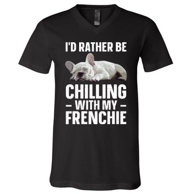 French Bulldog Art French Bulldog Frenchie V-Neck T-Shirt