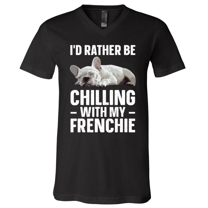 French Bulldog Art French Bulldog Frenchie V-Neck T-Shirt