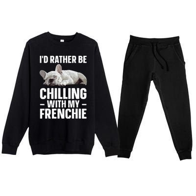 French Bulldog Art French Bulldog Frenchie Premium Crewneck Sweatsuit Set