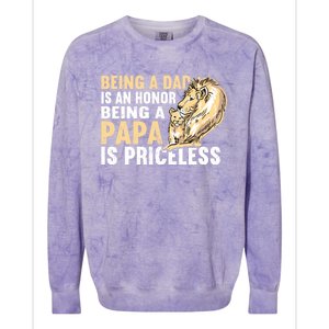 Father´s Being A Dad Is An Honor Being A Papa Is Priceless Gift Colorblast Crewneck Sweatshirt