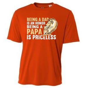 Father´s Being A Dad Is An Honor Being A Papa Is Priceless Gift Cooling Performance Crew T-Shirt