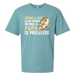 Father´s Being A Dad Is An Honor Being A Papa Is Priceless Gift Sueded Cloud Jersey T-Shirt