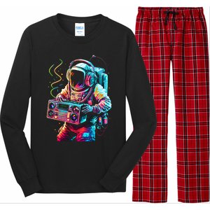 Funky Boombox Astronaut In Space Graphic And Teens Gift Long Sleeve Pajama Set