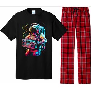 Funky Boombox Astronaut In Space Graphic And Teens Gift Pajama Set