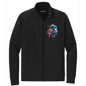 Funky Boombox Astronaut In Space Graphic And Teens Gift Stretch Full-Zip Cadet Jacket