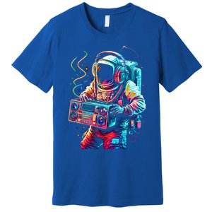 Funky Boombox Astronaut In Space Graphic And Teens Gift Premium T-Shirt