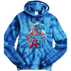 Funky Boombox Astronaut In Space Graphic And Teens Gift Tie Dye Hoodie