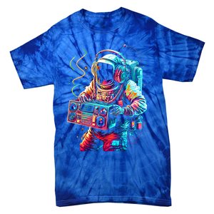 Funky Boombox Astronaut In Space Graphic And Teens Gift Tie-Dye T-Shirt