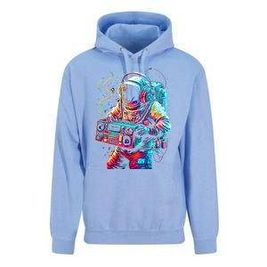 Funky Boombox Astronaut In Space Graphic And Teens Gift Unisex Surf Hoodie