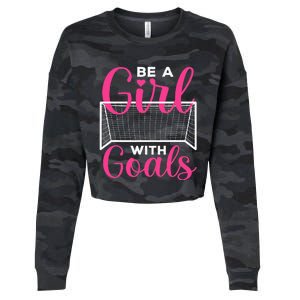 funny be a soccer with goals soccer player Cropped Pullover Crew