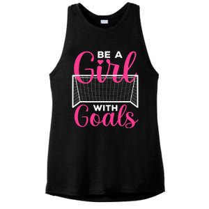 funny be a soccer with goals soccer player Ladies PosiCharge Tri-Blend Wicking Tank