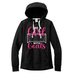 funny be a soccer with goals soccer player Women's Fleece Hoodie