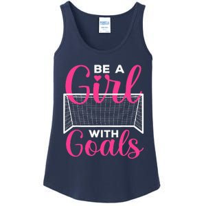 funny be a soccer with goals soccer player Ladies Essential Tank