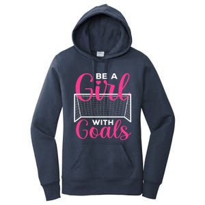 funny be a soccer with goals soccer player Women's Pullover Hoodie