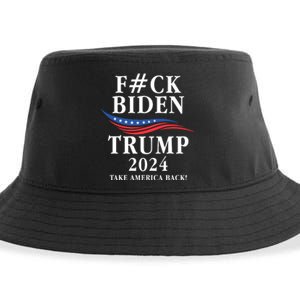 Fuck Biden American President Donald Trump 2024 Election US Flag Sustainable Bucket Hat