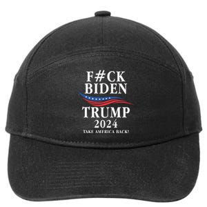 Fuck Biden American President Donald Trump 2024 Election US Flag 7-Panel Snapback Hat