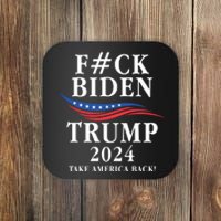 Fuck Biden American President Donald Trump 2024 Election US Flag Coaster