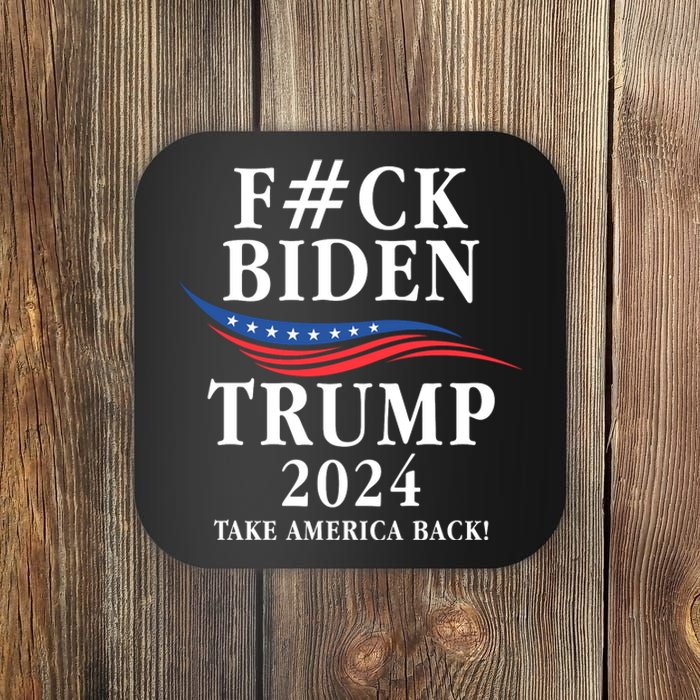 Fuck Biden American President Donald Trump 2024 Election US Flag Coaster