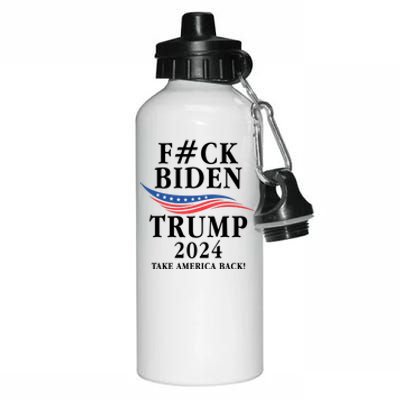 Fuck Biden American President Donald Trump 2024 Election US Flag Aluminum Water Bottle