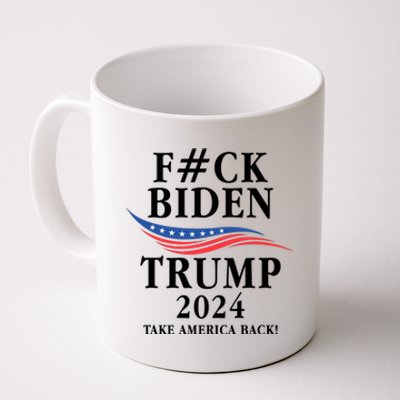 Fuck Biden American President Donald Trump 2024 Election US Flag Coffee Mug