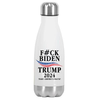 Fuck Biden American President Donald Trump 2024 Election US Flag Stainless Steel Insulated Water Bottle