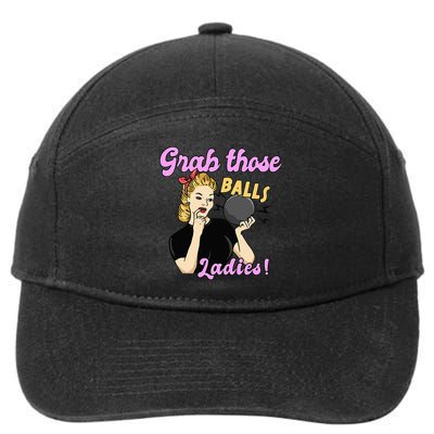 Funny Bowling Art For Bowler Ball Bowling Lover 7-Panel Snapback Hat