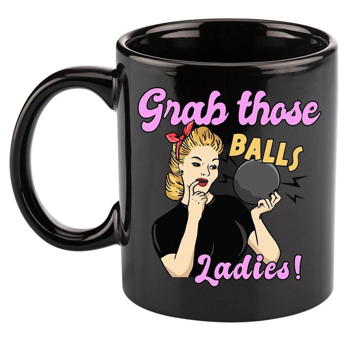 Funny Bowling Art For Bowler Ball Bowling Lover 11oz C Handle Ceramic Mug