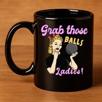 Funny Bowling Art For Bowler Ball Bowling Lover 11oz C Handle Ceramic Mug