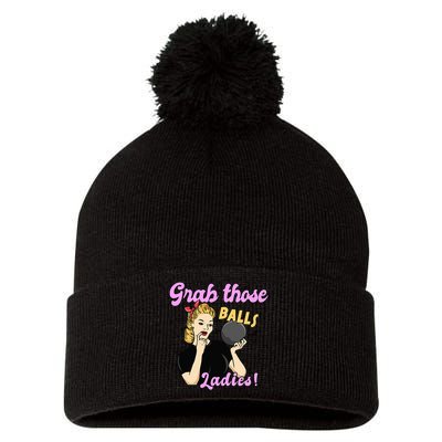 Funny Bowling Art For Bowler Ball Bowling Lover Pom Pom 12in Knit Beanie