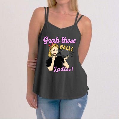 Funny Bowling Art For Bowler Ball Bowling Lover Women's Strappy Tank