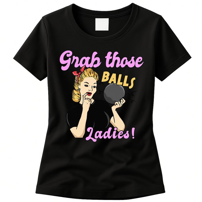 Funny Bowling Art For Bowler Ball Bowling Lover Womens T-Shirt