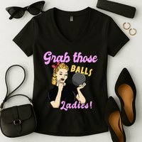 Funny Bowling Art For Bowler Ball Bowling Lover Women's V-Neck T-Shirt