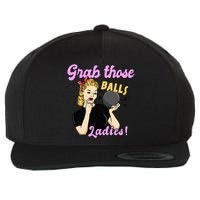 Funny Bowling Art For Bowler Ball Bowling Lover Wool Snapback Cap