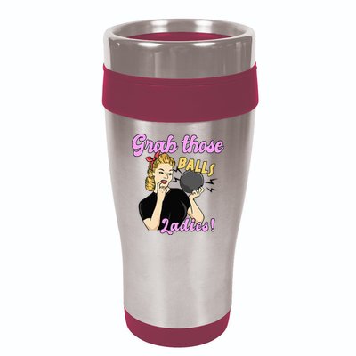 Funny Bowling Art For Bowler Ball Bowling Lover 16oz Travel Tumbler