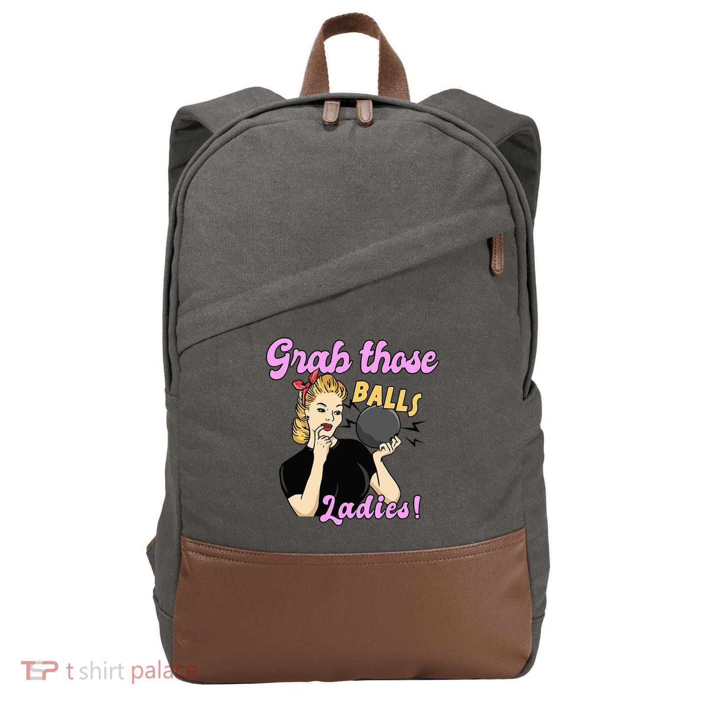 Funny Bowling Art For Bowler Ball Bowling Lover Cotton Canvas Backpack