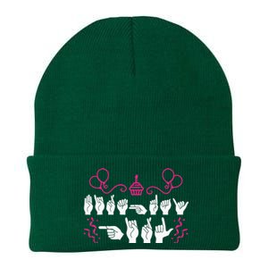 funny Birthday ASL American Sign Language Knit Cap Winter Beanie